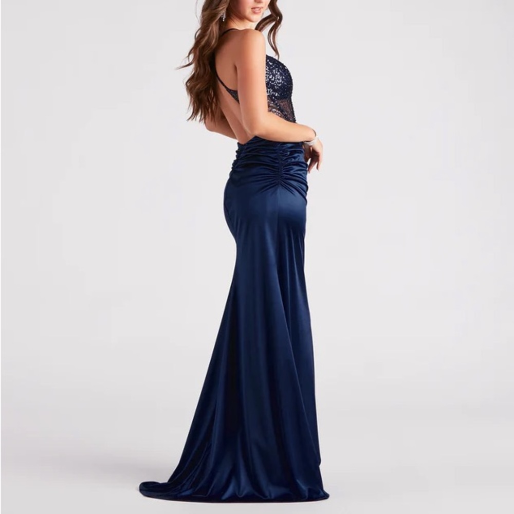 Formal Satin Sequin Corset Dress